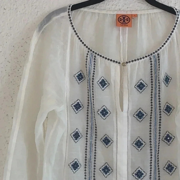 Tory Burch Lucille Beaded Embroidered Size 2 - Picture 2 of 8